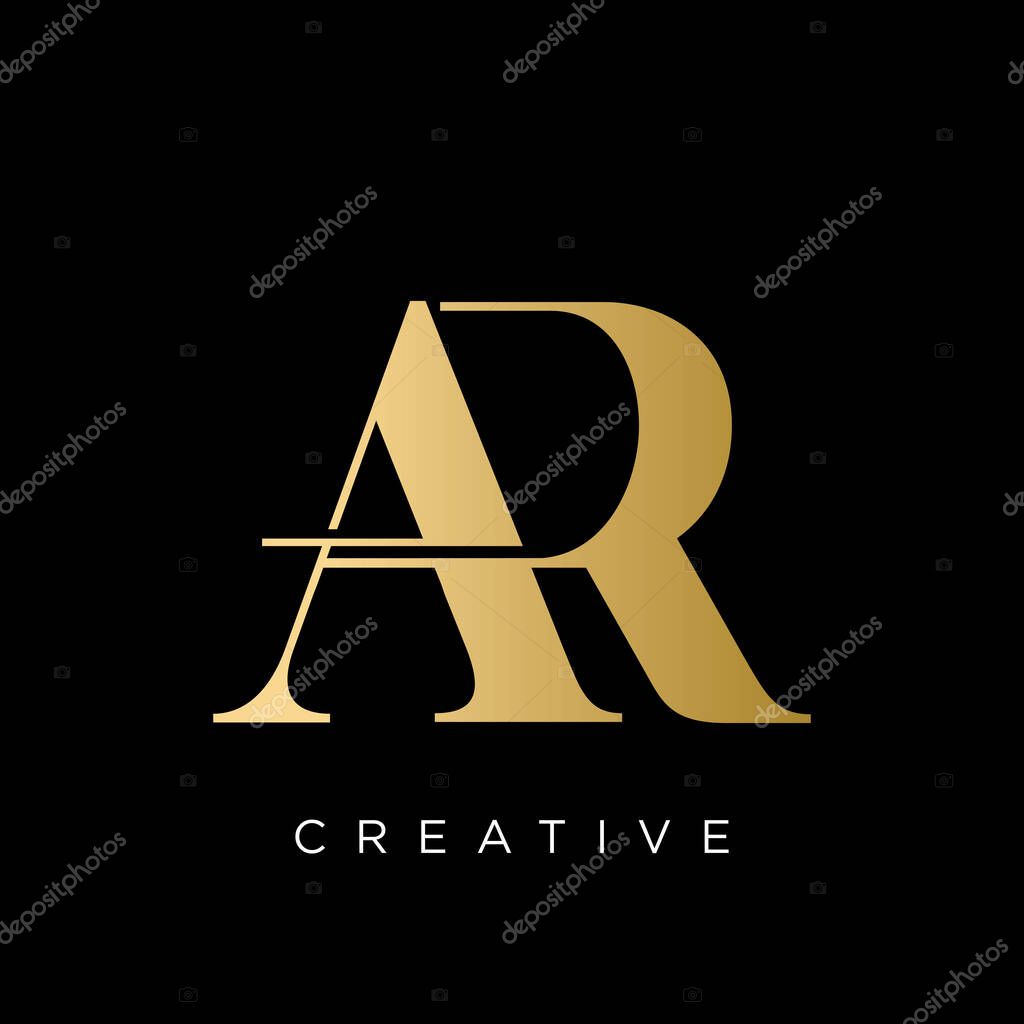 Ar luxury logo design vector icon symbol