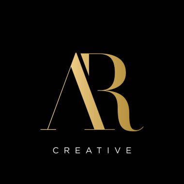 ar lüks logo tasarımı vektör simgesi