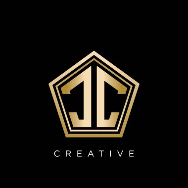 jc Pentagon logo tasarım vektör simgesi