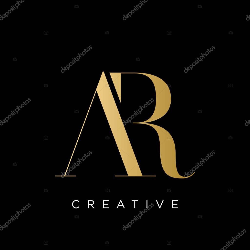 Ar luxury logo design vector icon symbol