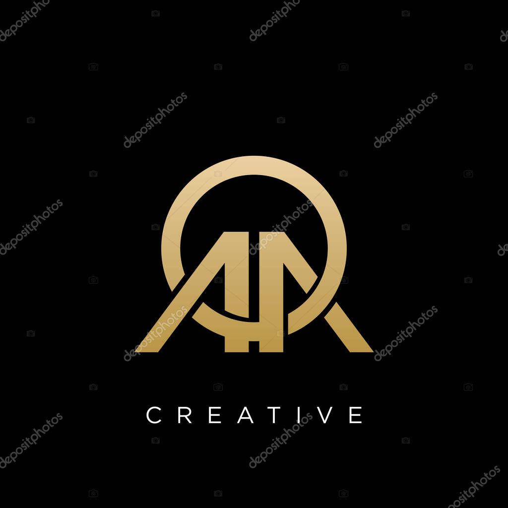 Aa pentagon logo design vector icon symbol
