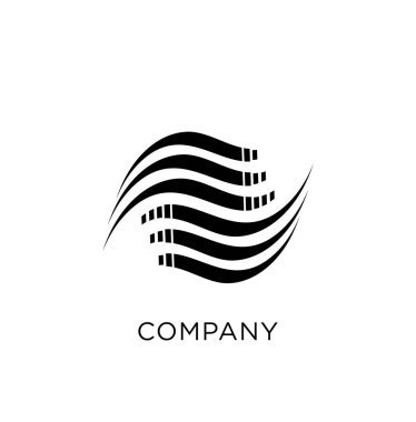 dalga dijital tasarım vektör simgesi