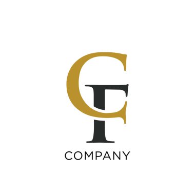 cf lüks logo tasarım vektör simgesi