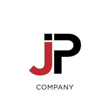 jp modern logo tasarım vektör simgesi