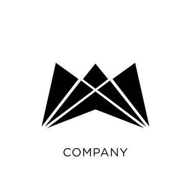 m dağ logosu tasarım vektör simgesi