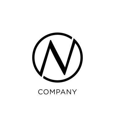 n daire logo tasarımı vektör simgesi lüksü