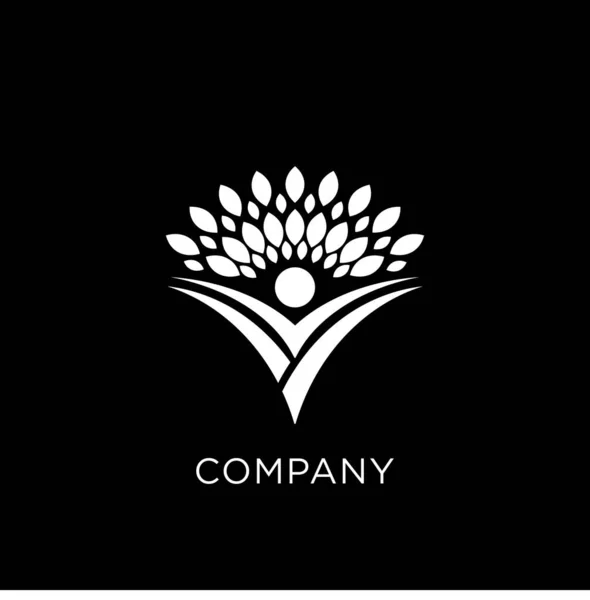 Human Leaf Logo Design Vector Icon Symbol — Stock Vector