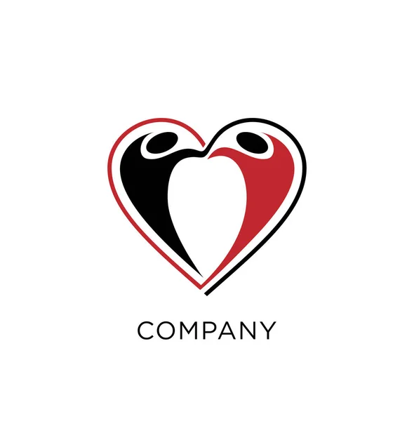 Amore Logo Umano Design Vettoriale Icona Simbolo — Vettoriale Stock