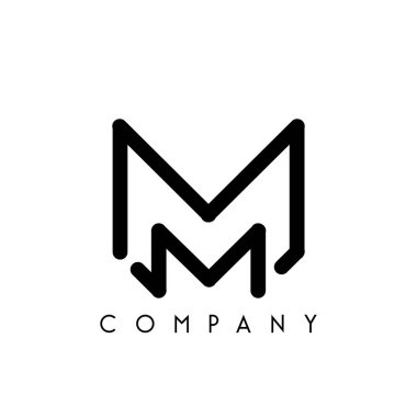 mm modern logo tasarım vektör simgesi