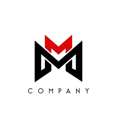 mm modern logo tasarım vektör simgesi