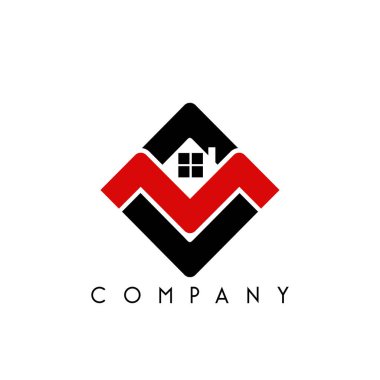 mv ev modern logo tasarım vektör simgesi