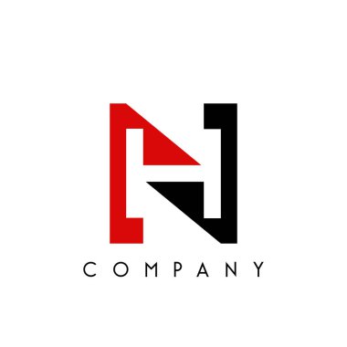 nh logo tasarım vektör simgesi