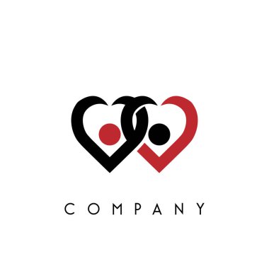  İnsan logosu toplumu sever soyut tasarım vektör simgesi