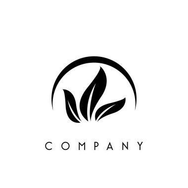 Yaprak logosu tasarım vektör simgesi