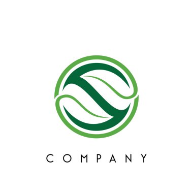 Yaprak logosu tasarım vektör simgesi