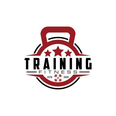 fitness eğitim logosu tasarım vektör simgesi