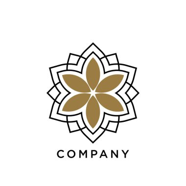 çiçek logosu lüks tasarım vektör simgesi