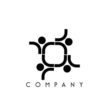 İnsan topluluğu logo tasarımı vektör simgesi
