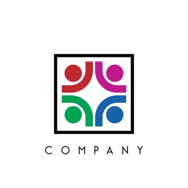 İnsan topluluğu logo tasarımı vektör simgesi