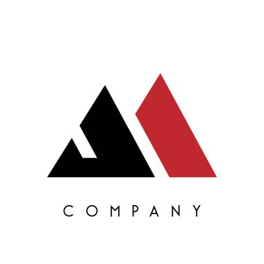 ji monogram üçgen logo tasarım vektör simgesi