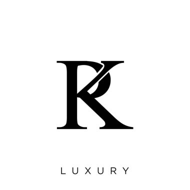 kr lüks logo tasarım vektör simgesi
