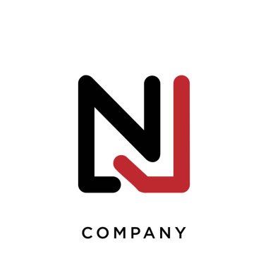 nj logo tasarım vektör simgesi