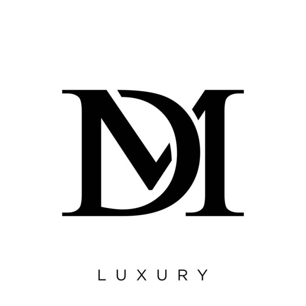 dm or md logo design vector icon symbol luxury