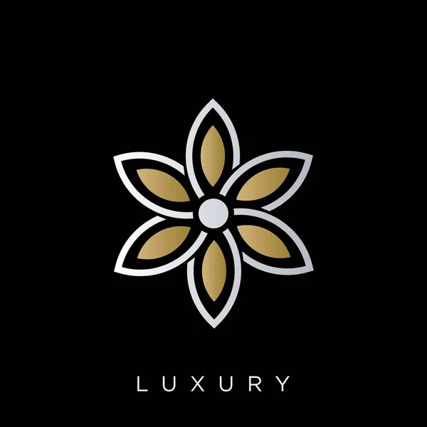 Flower Logo Luxury Design Vector Icon Symbol — Stock Vector