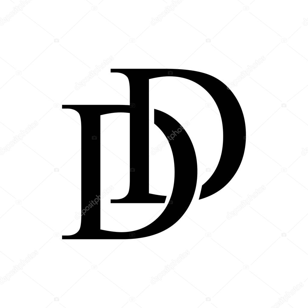 Dd logo design vector icon symbol luxury