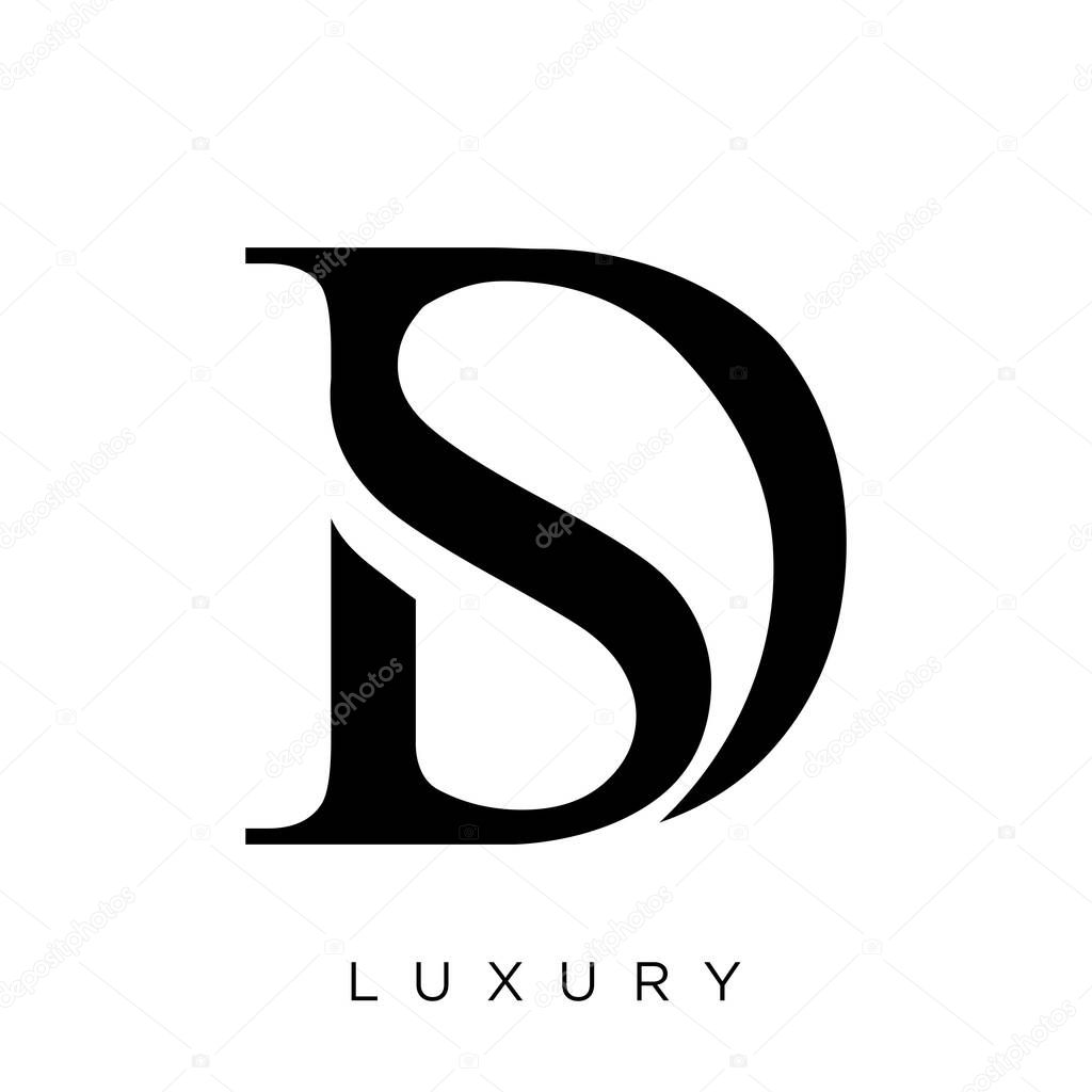 Ds logo design vector icon symbol luxury