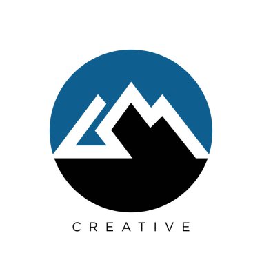 bm dağ logosu tasarım vektör simgesi