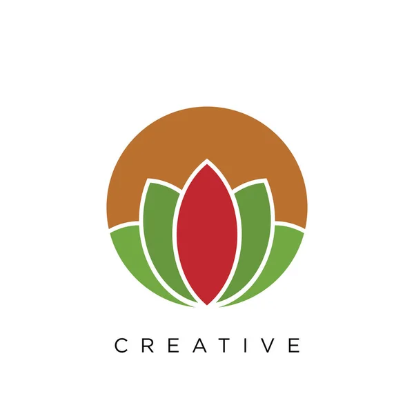 Lotus Abstract Logo Ontwerp Vector Symbool — Stockvector