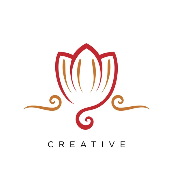 Lotus Abstract Logo Ontwerp Vector Symbool — Stockvector