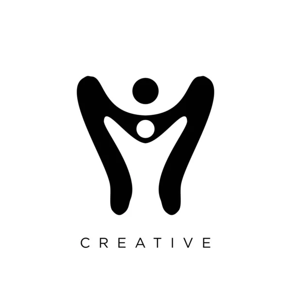 人間の幸せな豪華なロゴデザインベクトルアイコンシンボル — ストックベクタ