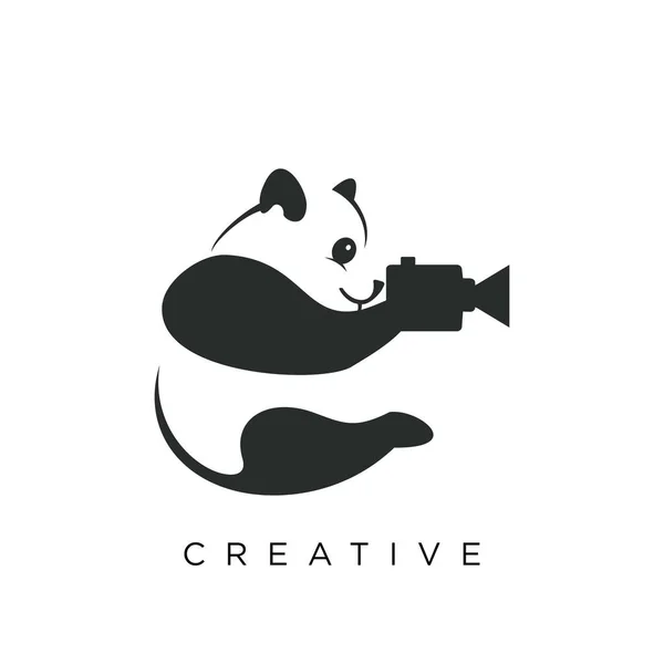 Panda Studio Logo Design Vektorový Symbol Ikony — Stockový vektor