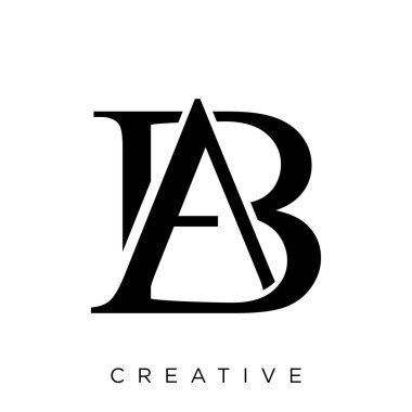 ab veya ba ilk logo tasarım vektör simgesi lüksü
