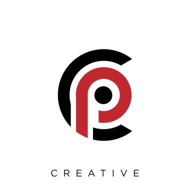 cp veya pc ilk logo tasarım vektör simgesi lüksü