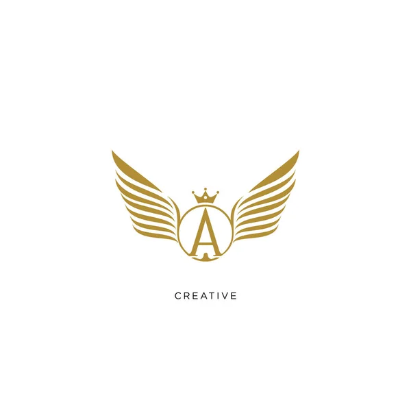 Angel King Logo Design Vector Icon Symbol — Stock Vector