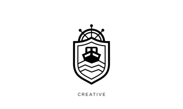 Яхта Подорожі Логотип Дизайн Вектор Значок Символ — стоковий вектор