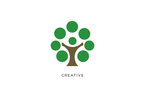 Árvore Humana Logotipo Design Vetor Ícone Símbolo — Vetor de Stock