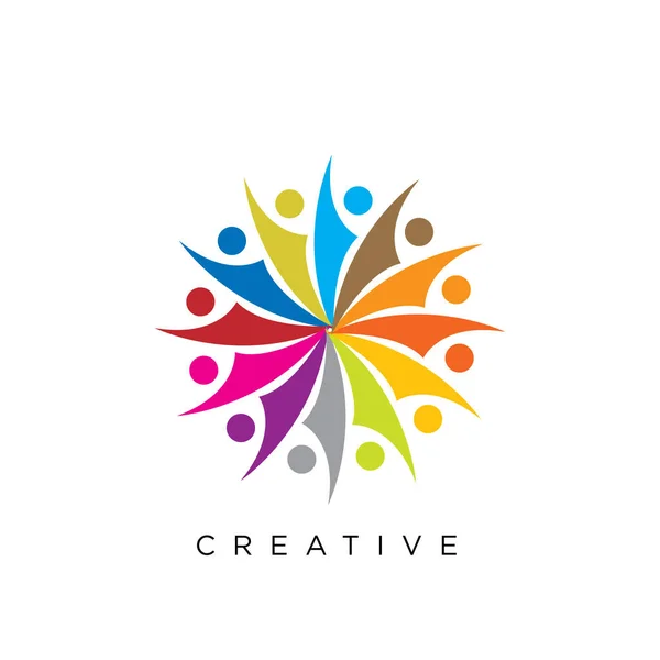 Nsan Topluluğu Logo Tasarımı Vektör Simgesi Lüksü — Stok Vektör