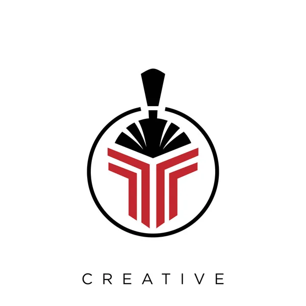 Spartan Helmet Logo Design Vector Icon Symbol Luxury — Stock Vector