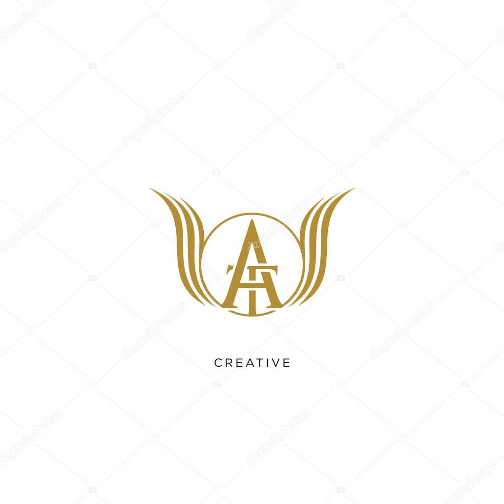 ta or a angel king logo design vector icon symbol