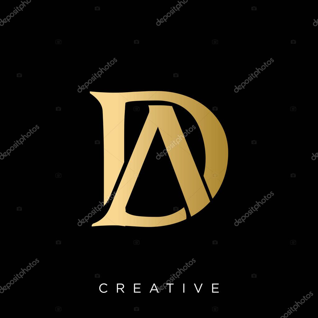 Da or ad initial logo design vector icon symbol luxury