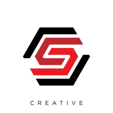 cs altıgen logo tasarım vektör simgesi