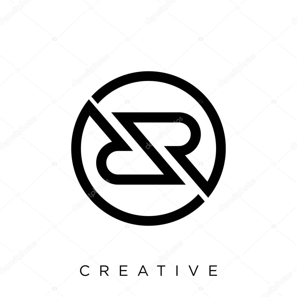 Rr or dr simple logo design vector icon symbol