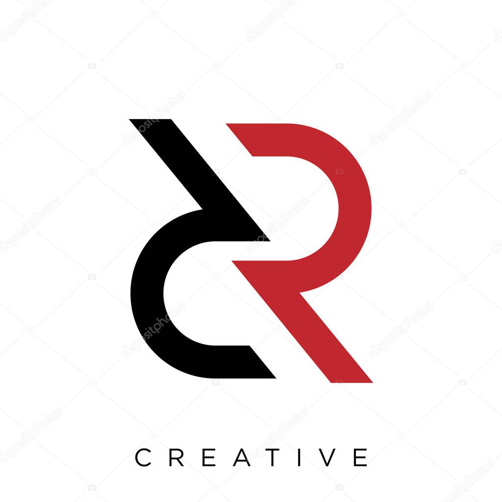 Rr or dr simple logo design vector icon symbol