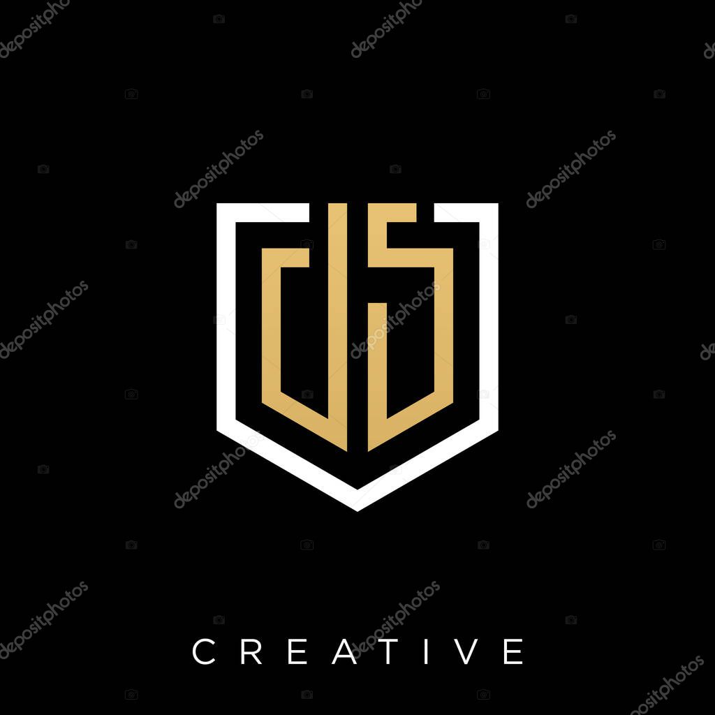 Ds shield logo design vector icon symbol simple