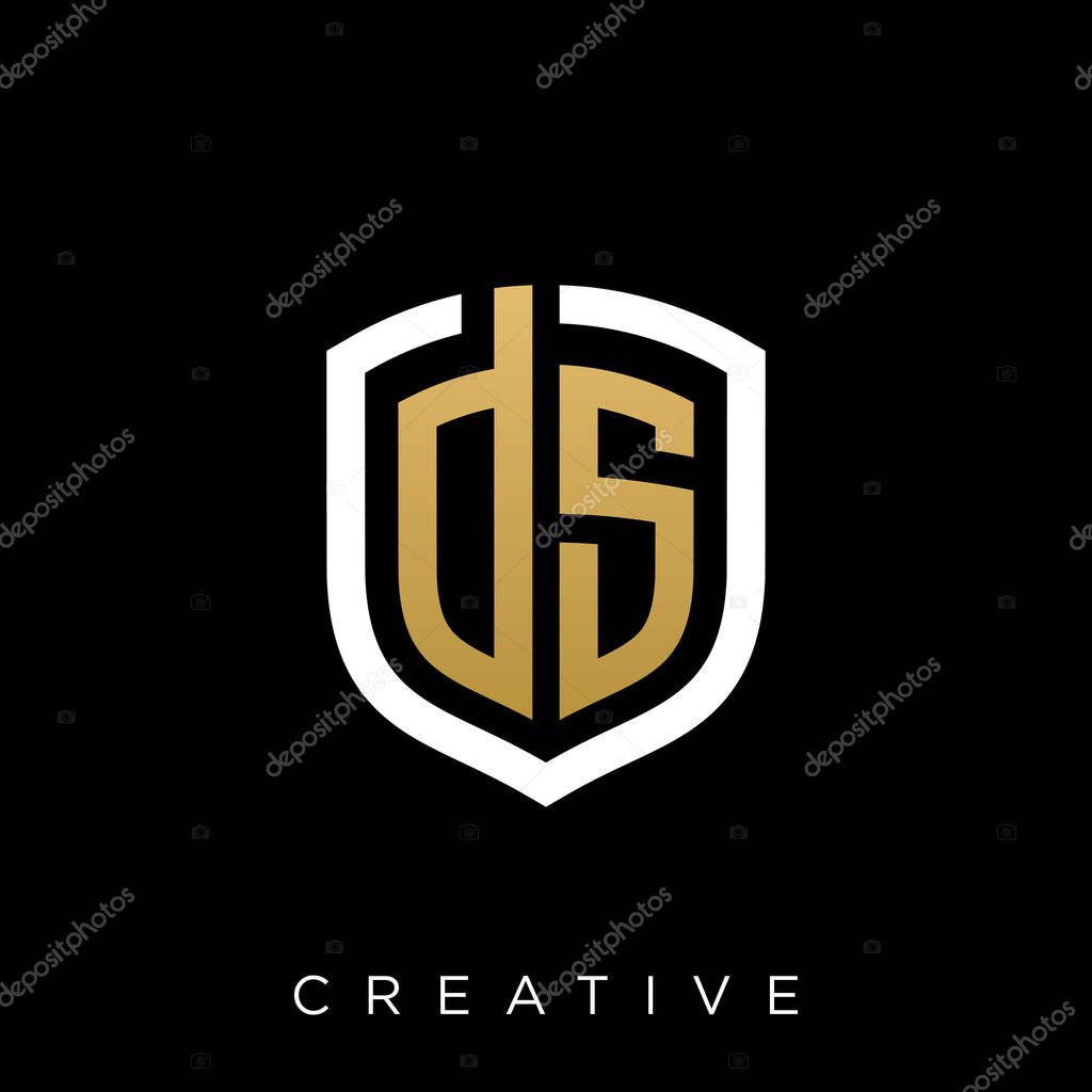 Ds shield logo design vector icon symbol simple