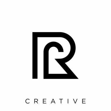 rr premium Logo Şirketi tasarım vektör simgesi bağlandı